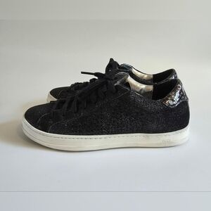 P448 John Black Glitter Sneakers Size 36